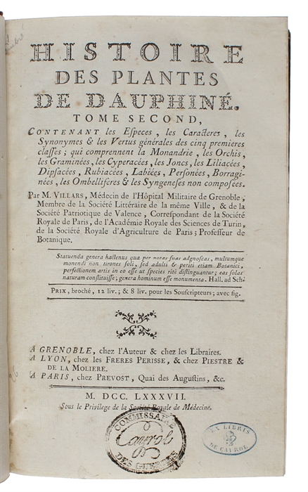 Histoire des plantes de Dauphine. 4 vols.