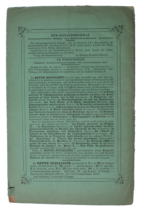 Socialisme utopique et socialisme scientifique. Traduction francaise par Paul Lafargue. 