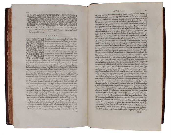 Romaikes Archaiologias Biblia Deka (in Greek). Antiquitatum Romanarum. Lib. X. Ex Bibliotheka Regia. + Peri Syntheseos Onomaton pros Roufon (in Greek). De compositione, seu orationis partium apta inter se collectione, ad Rufum.