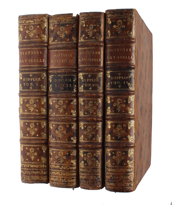 Histoire Naturelle, Générale et Particulière, avec la description du Cabinet du Roy (15 vols.) (+) Supplément à l'Histoire naturelle (6 vols) (+) Histoire naturelle des Oiseaux (9 vols) (+) Quadrupedes Ovipares et des Serpens (2 vols). 32 vols.