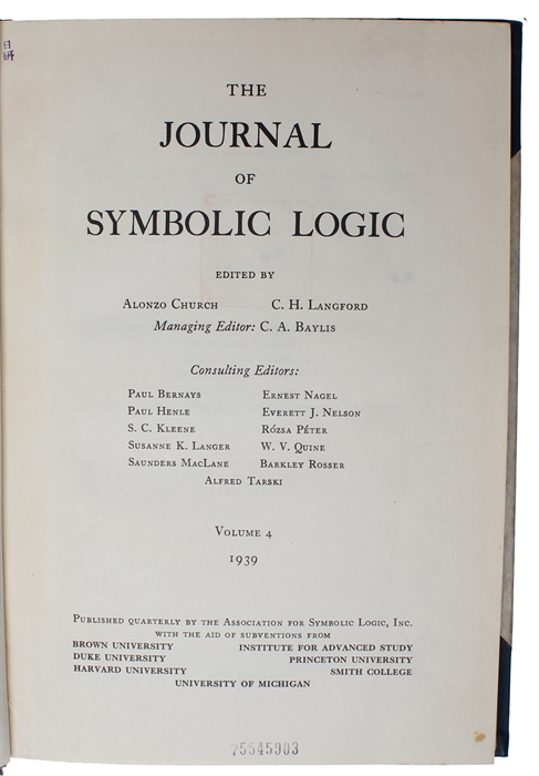 On undecidable statements in enlarged systems of logic and the concept of truth. (In: "The Journal Of Symbolic Logic").