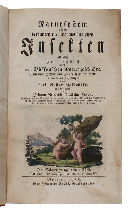 Natursystem aller bekannten in- und ausländischen Insecten. Nach dem System des Ritters Carl von Linné bearbeitet. Schmetterling. 11 vols.