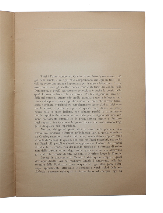 Orazio Nella Letteratura Danese. Estrato da: "Orazio Nella Letteratura Mondiale".