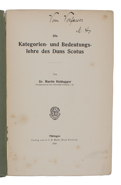 Die Kategorien- und Bedeutungslehre des Duns Scotus.