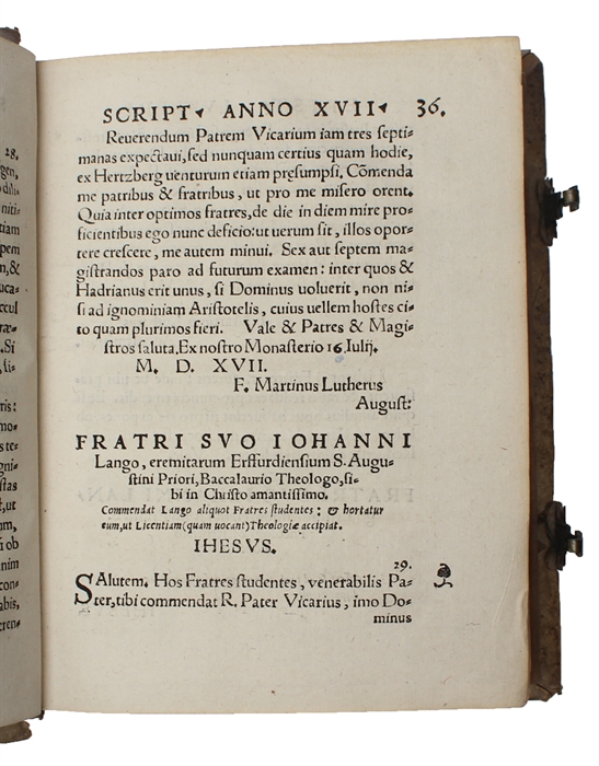 Epistolarum, Tomus primus, continens scripta viri Dei, ab anno millesimo quingentesimo septimo, usque ad annum vicesimum secundum.