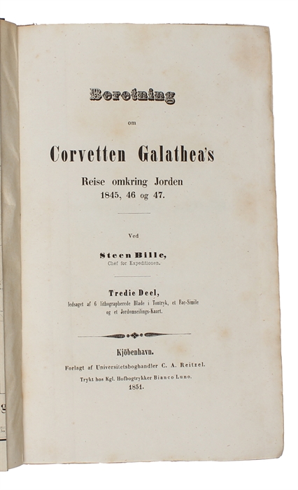 Beretning om Corvetten Galathea's Reise omkring Jorden 1845, 46 og 47. 1.-3. Deel. 