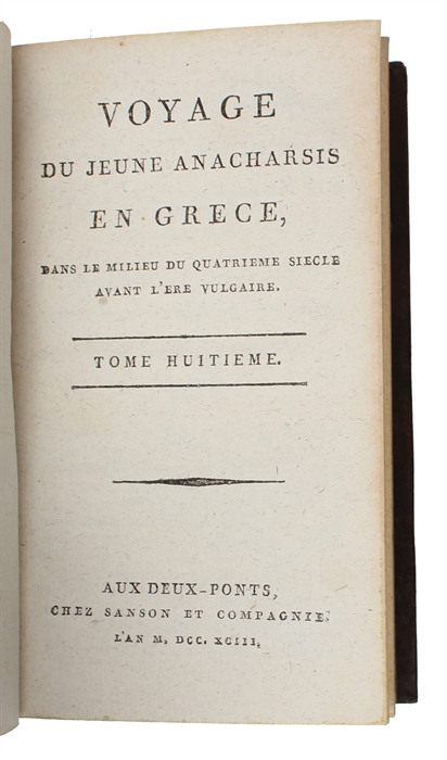 Voyage du jeune Anacharsis en Grèce vers le milieu du quatrième siècle avant l'ère vulgaire. 9 vols.