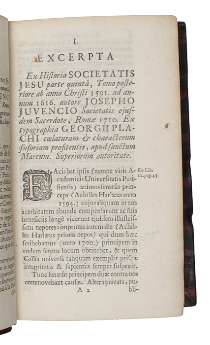 Recueil de pièces touchant l'histoire de la Compagnie de Jésus, composée par J. Jouvenci, et supprimée par Arrêt du Parlement de Paris du 24 Mars 1713. Seconde édition revue, corrigée & augmentée [Petitpied] (+) Examen des faussetez sur les cultes ...