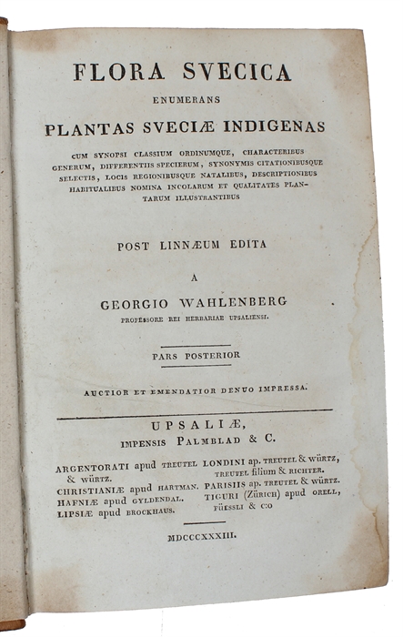 Flora Svecica enumerans plantas Sveciae indigenas. 2 parts. 