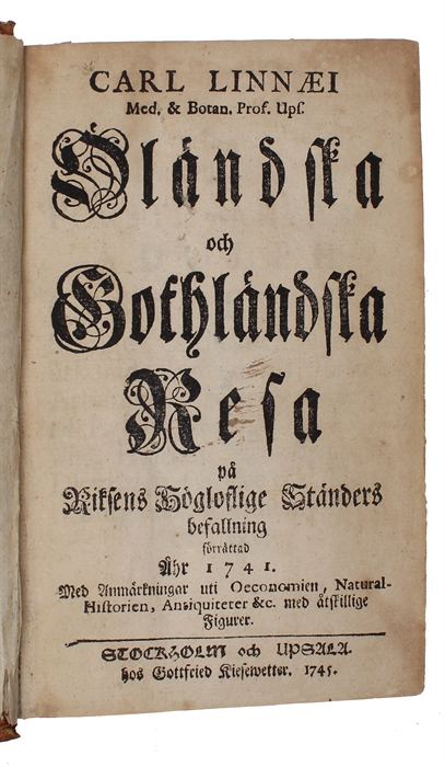 Öländska och gothländska resa på riksens högloflige ständers befallning förrättad åhr 1741. Med anmårkningar uti oeconomien, natural-historien, antiquiteter &c. med åtskillige figurer (Olandska och Gothlåndska resa).