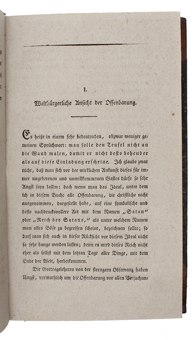 Ueber Offenbarung und Mythologie als Nachtrag zur Religion innerhalb der Grenzen der reinen Vernunft.