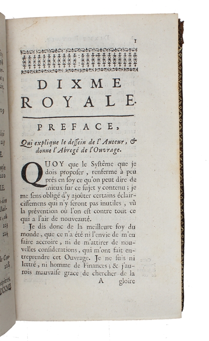 Projet d'une dixme royale. Qui supprimant la taille, Les Aydes, les Doüanes d'une Province à l'autre (...).