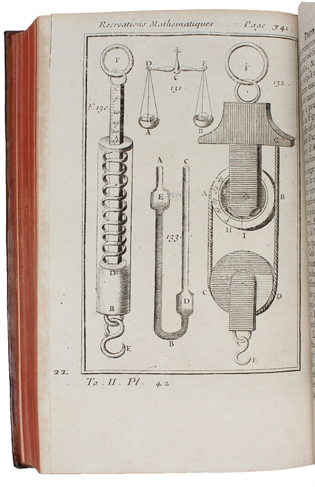 Recreations mathematiques et physiques, qui contiennent plusieurs problemes d'aritmetique, de geometrie, de musique, d'optique, de gnomonique, de cosmographie, de mecanique, de pyrotechnie, et de physique. Nouvelle edition. 4 vols.