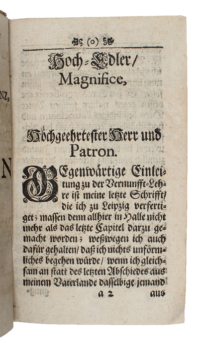 Einleitung zu der Vernunfft-Lehre, Worinnen durch eine leichte und allen vernunfftigen Menschen (+) Aussubung der Vernunfft-Lehre.