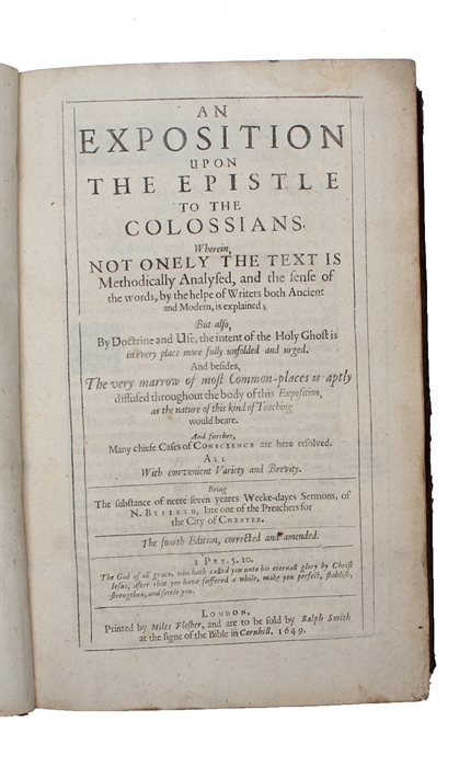 An Exposition upon the Epistle to the Colossians. The fourth Edition, corrected and amended.