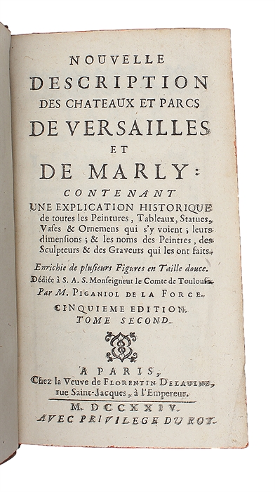 Nouvelle Description des Chateaux et Parcs de Versailles et de Marly. Cinquieme edition. 2 vols. 