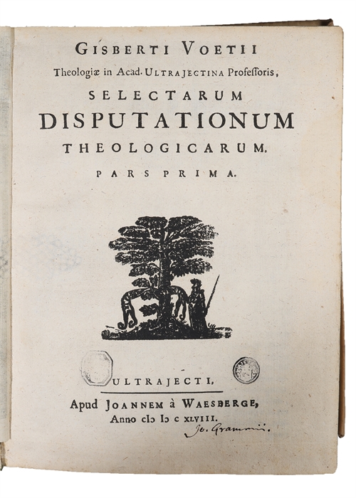 Selectarum Disputationum Theologicarum. 4 vols. (Vol. 1, 2, 3 and 5, wanting vol. 4).