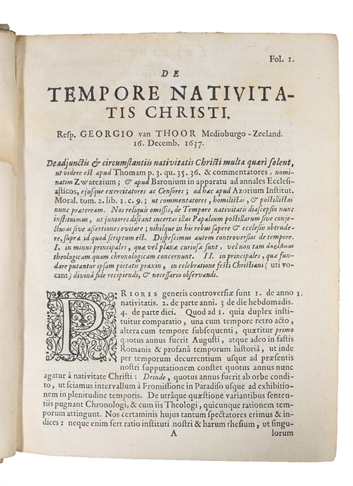 Selectarum Disputationum Theologicarum. 4 vols. (Vol. 1, 2, 3 and 5, wanting vol. 4).