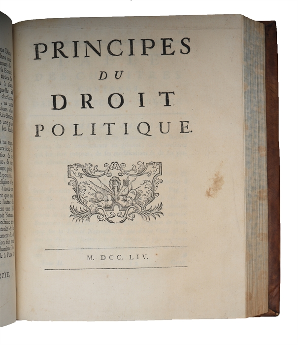 Principes du Droit Naturel. Nouvelle edition revue & corrigee. 4 parts. 