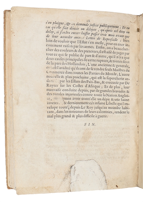 Diverses pieces servans de réponse aux discours publiez par les Hollandais, sur ce qui s'est passé entre l'Angleterre et la Hollande.

(Containing the following seven articles:)
1. Réponse á l'ecrit des Hollandais, intitulé, La replique des Seig...