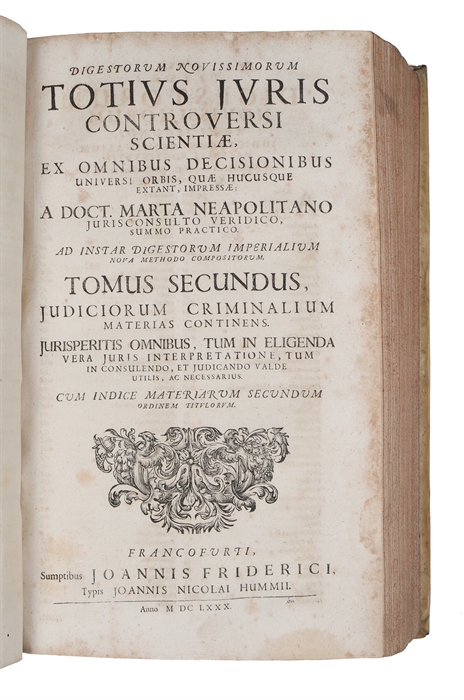 Digesta novissima totius iuris controversi scientiae. 6 parts. 