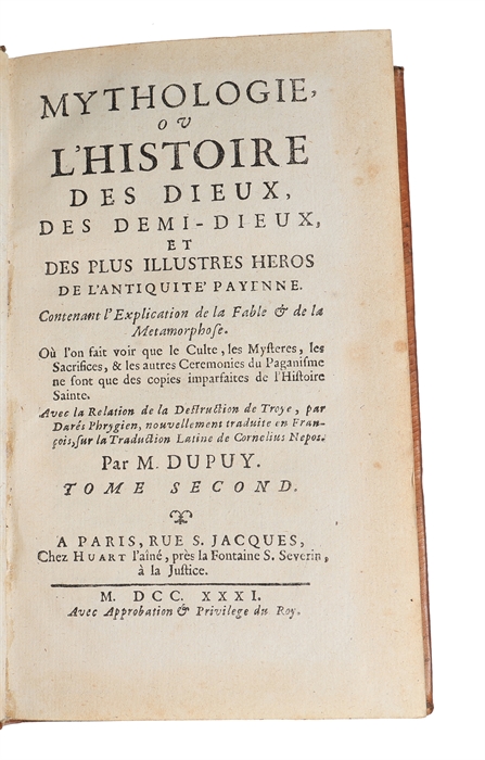 Mythologie ou l'histoire des dieux, des demi-dieux et des plus illustres heros de l'antiquite payenne. 2 vols. 