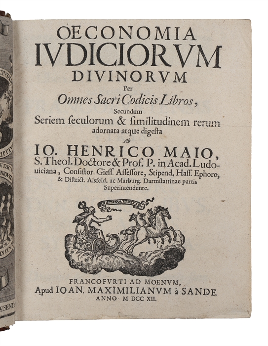 Oeconomia Iudiciorum Divinorum Per Omnes Sacri Codicis Libros. 4 parts.