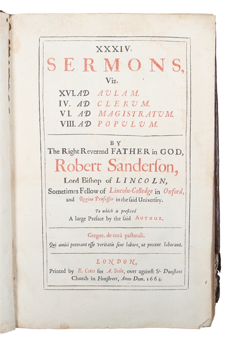 XIV sermons viz. IV. Ad Clerum, III. Ad Magistratum, VII. Ad Populum. The fifth impression. XXXIV sermons viz. XVI ad aulam. VI ad clerum. VI ad magistrum. VIII ad populum (+) Twenty sermons viz. XVI Ad Aulam. III Ad Magistratum. I Ad Populum. Second ...