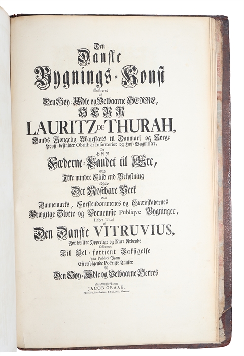 Den Danske Vitruvius [The Danish Vitruvius]. Indeholder Grundtegninger, Opstalter, og Giennemsnitter af de mærkværdigste Bygninger i Kongeriget Dannemark, samt de Kongelige Tydske Provintzer, Tilligemed en kort Beskrivelse over hver Bygning i sær. Dee...