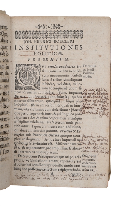 Institutiones politicae. Accesserunt dissertationes politicae ad selecta veterum Historiarum loca et libellus memorialis ethicus. Editio secunda (+) Notitia S.R. Imperii complures ante annos, ad usum privatum academicae institutionis, per titulos memo...