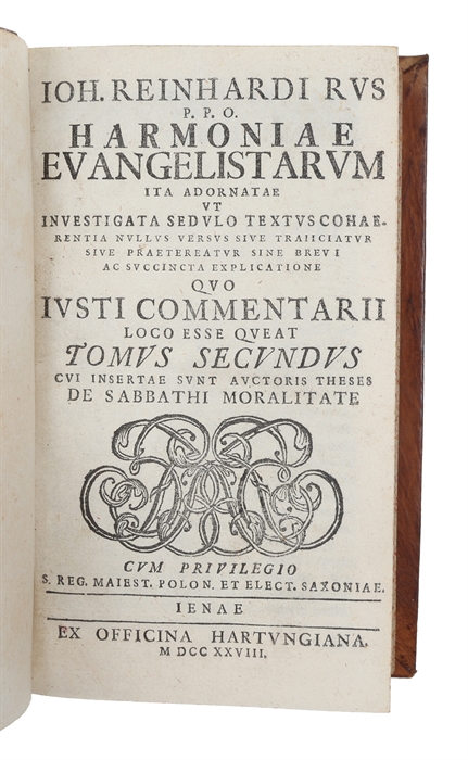 Harmonia Evangelistarum : Ita Adornata Ut Investigata Sedulo Textus Cohaerentia Nullus Versus Sive Traiiciatur... 3 volumes in 6 parts. 