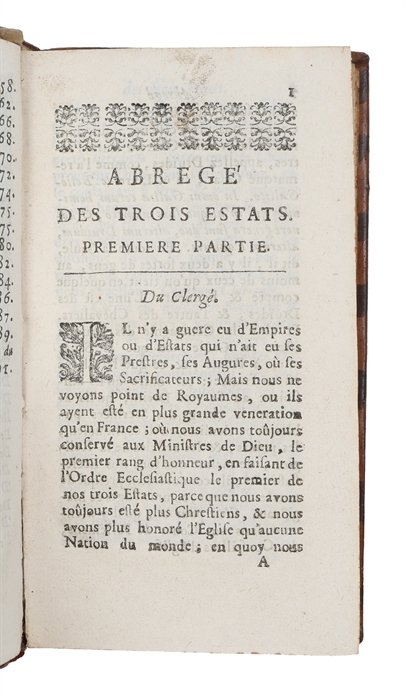 Abbrege des trois etats du clergé, de la noblesse, et du tiers etat. 3 parts. 