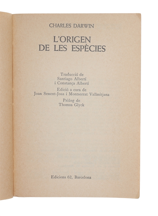 L'Origen de les espècies.