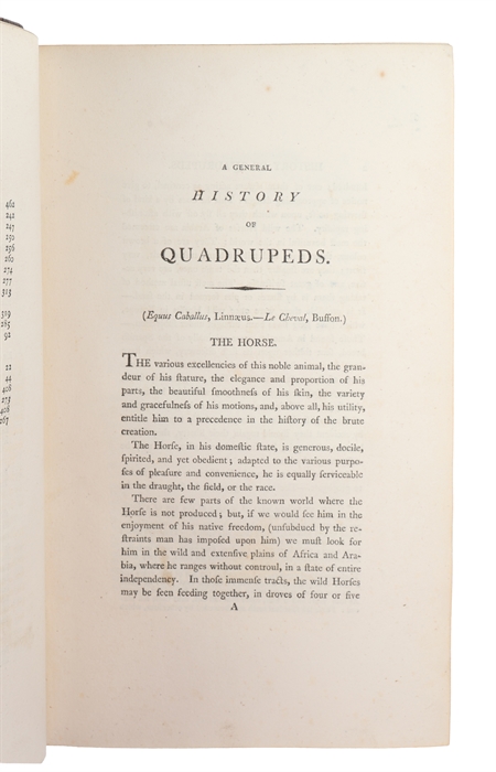 A General History of Quadrupeds. The Figures engraved on Wood by T. Bewick. The fourth edition.