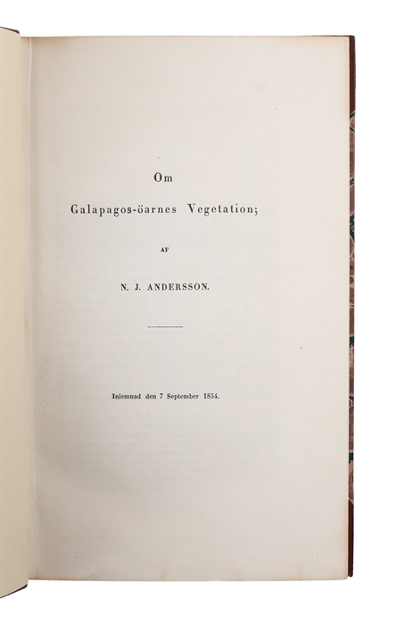 Om Galapagos-öarnes vegetation (I "Kungl. Vetenskaps Akademiens handlingar" 1853).