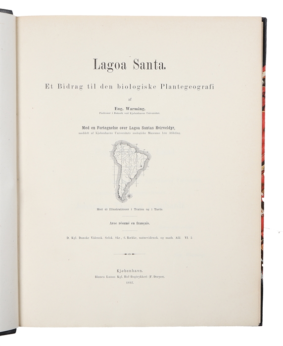 Lagoa Santa. Et Bidrag til den biologiske Plantegeografi. Med en Fortegnelse over Lagoa Santas Hvirveldyr. Avec résumé français.