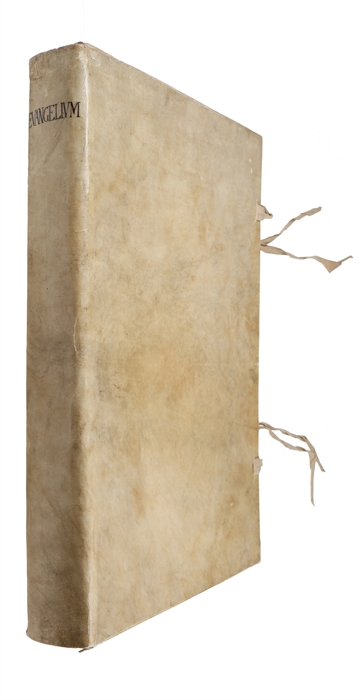 [Arab text followed by Latin translation:] Evangelium Sanctum Domini nostri Iesu Christi conscriptum a quatuor Evangelistis sanctis, id est Matthaeo, Marco, Luca et Iohanne.
