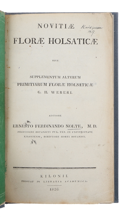 Novitiae Florae Holsaticae, sive Supplementum Alterum Primitarium Florae Holsaticae G.H. Weberi.
