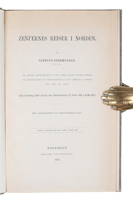 Zeni'ernes Reiser i Norden. Kritisk Fremstilling af de sidste Tiaars vigtige Bidrag til Forstaaelsen af Venetianerne Zeni's Ophold i Norden og Reiser i dette mellem Aarene 1390 og 1405. (Offprint from "Aarbøger for Nordisk Oldkyndighed og Historie").