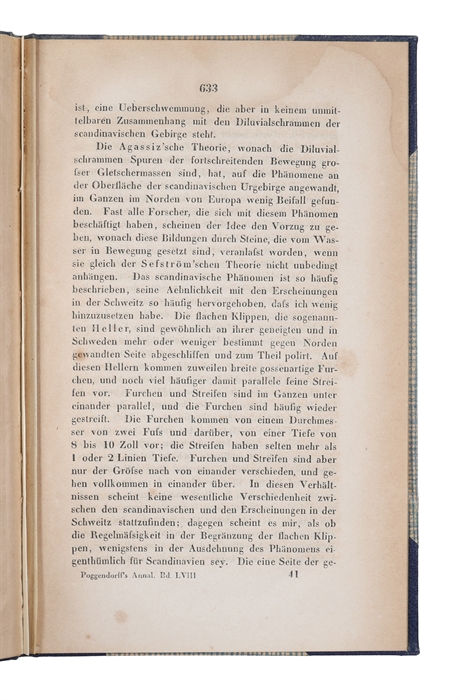 Ueber Geschiebebildungen und Diluvial-Schrammen in Dänemark und einem Theile von Schweden. (In "Annalen der Physik"). 