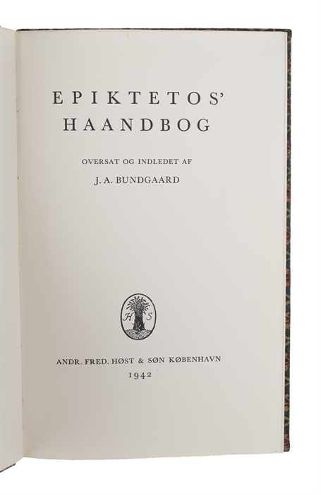 Epiktetos' Haandbog oversat og indledet.