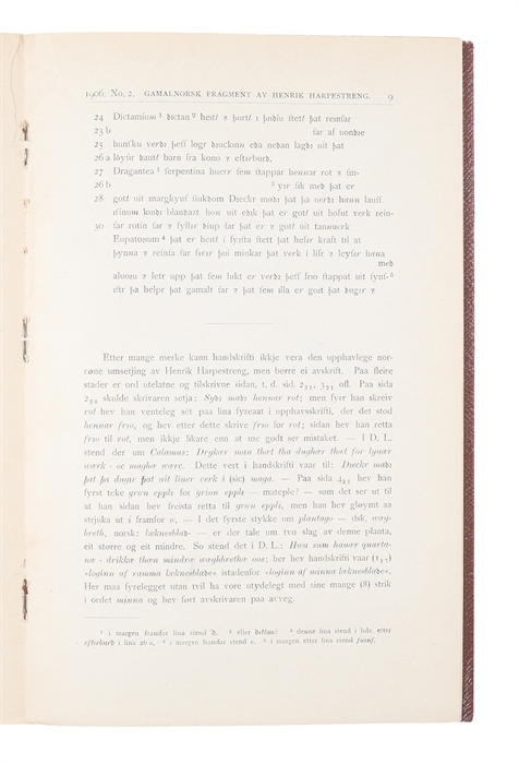 Gamalnorsk fragment av Henrik Harpestreng. (In "Videnskabs-Selskabets Skrifter). 