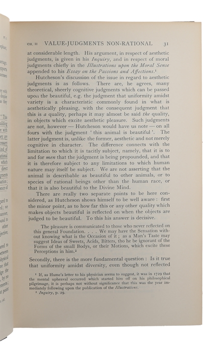 The Philosophy of David Hume. A Critical Study of its Origins and Central Doctrines.
