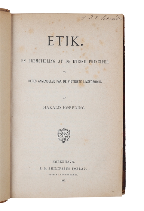 Etik. En Fremstilling af de etiske Principper og deres Anvendelse på de vigtigste Livsforhold.
