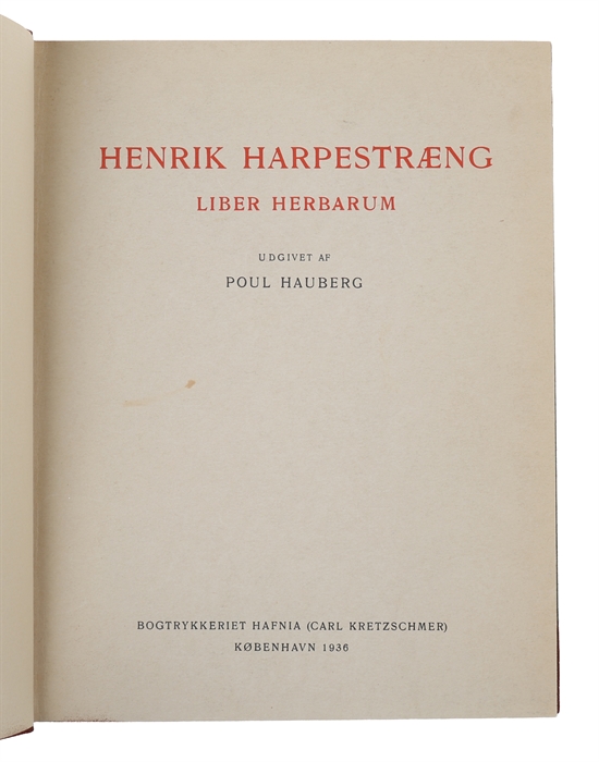 Henrik Harpestræng Liber Herbarum.