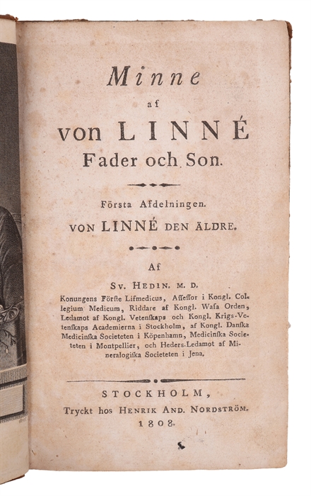Minne af von Linné, fader och son. 2 parts. 