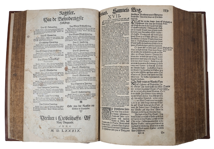 Biblia. Det er den gantske Hellige Scrifft Paa Danske igien offuerseet oc Prentet effter Salige oc høylofflige ihukommelse Kong Friderichs den II. Befalning. (3 parts).