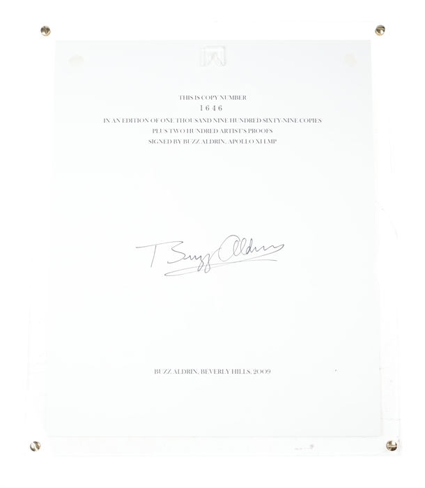 Moonfire: The Epic Journey of Apollo 11 (+) Color photograph of the famous "visor" photo of Buzz Aldrin on the moon.