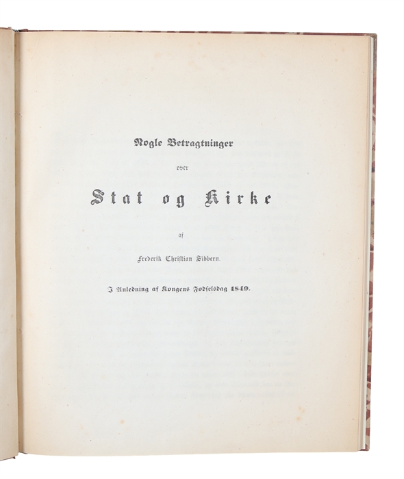 Nogle Bemærkninger over Stat og Kirke.