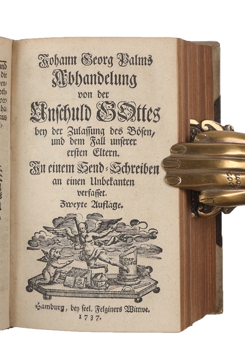 1. Abhandlung von der Unschuld Gottes bey der Zulassung des Bösen (Hamburg, bey sel. Felginers Wittwe, 1736).
2. Beantwortung der Einwürffe. (Berlin, Haude, 1736.).
3. Abhandlung von der Unschuld Gottes bey der Zulassung des Bösen. Zweyte Auflage. (Ha...